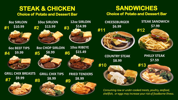 Western Sizzlin Buffet To-Go & Other Menu Prices