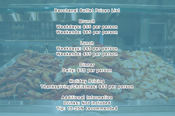 bacchanal buffet menu price